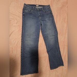 Mid Rise Wide Leg Knit Flex Jeans